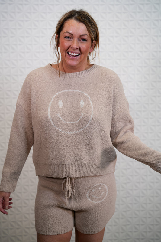 Happy All Day Top With Shorts Loungewear - Buttercup Lynne Boutique