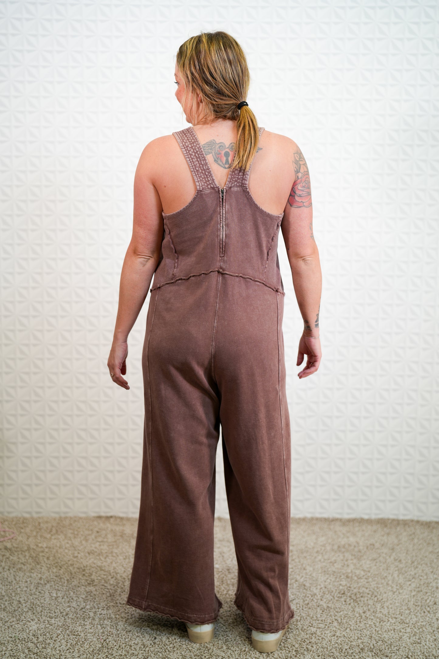 See It Through Mineral Washed Jumpsuit - Buttercup Lynne Boutique