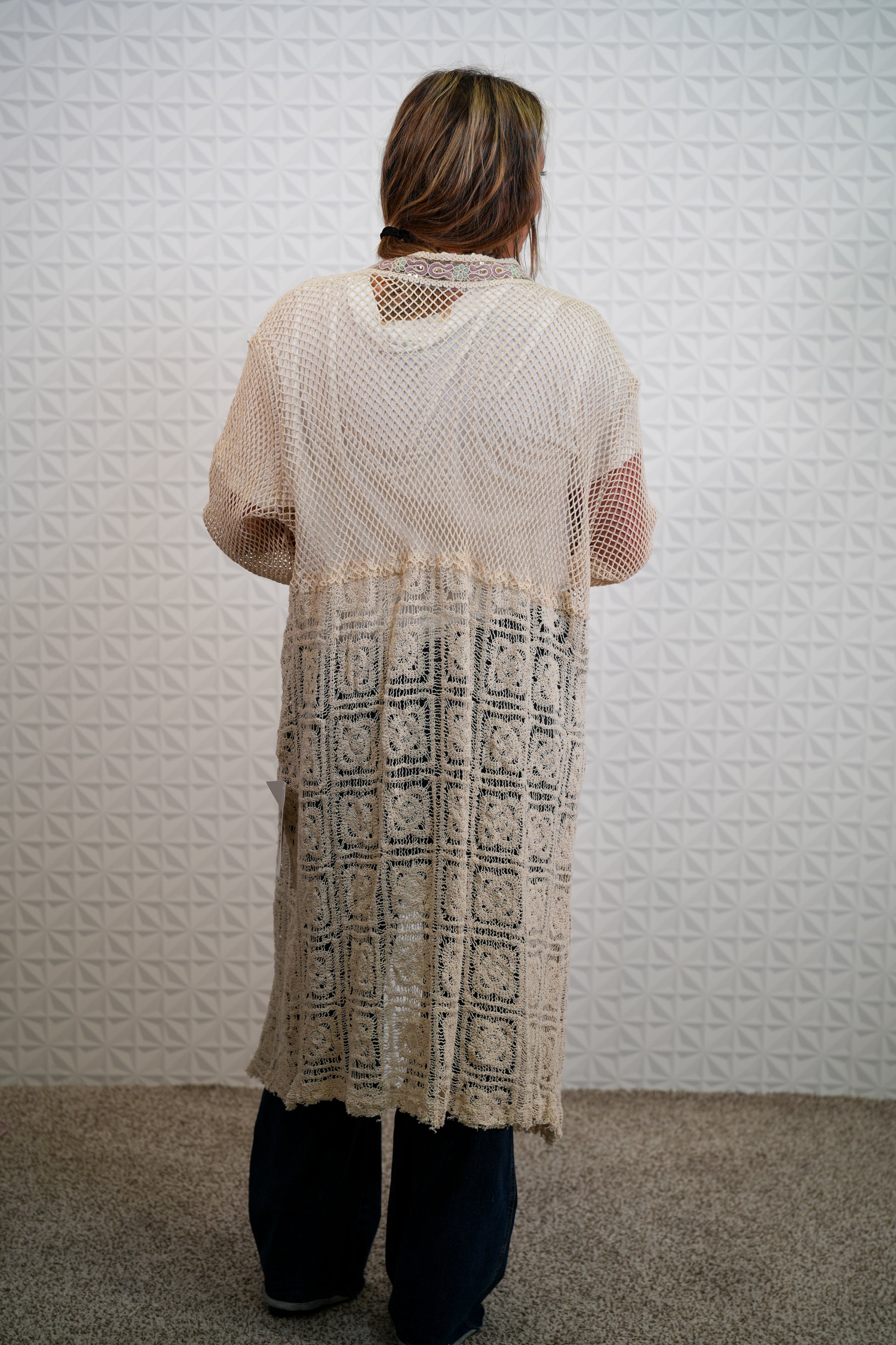 Long Crochet Cardigan Sweater - Buttercup Lynne Boutique