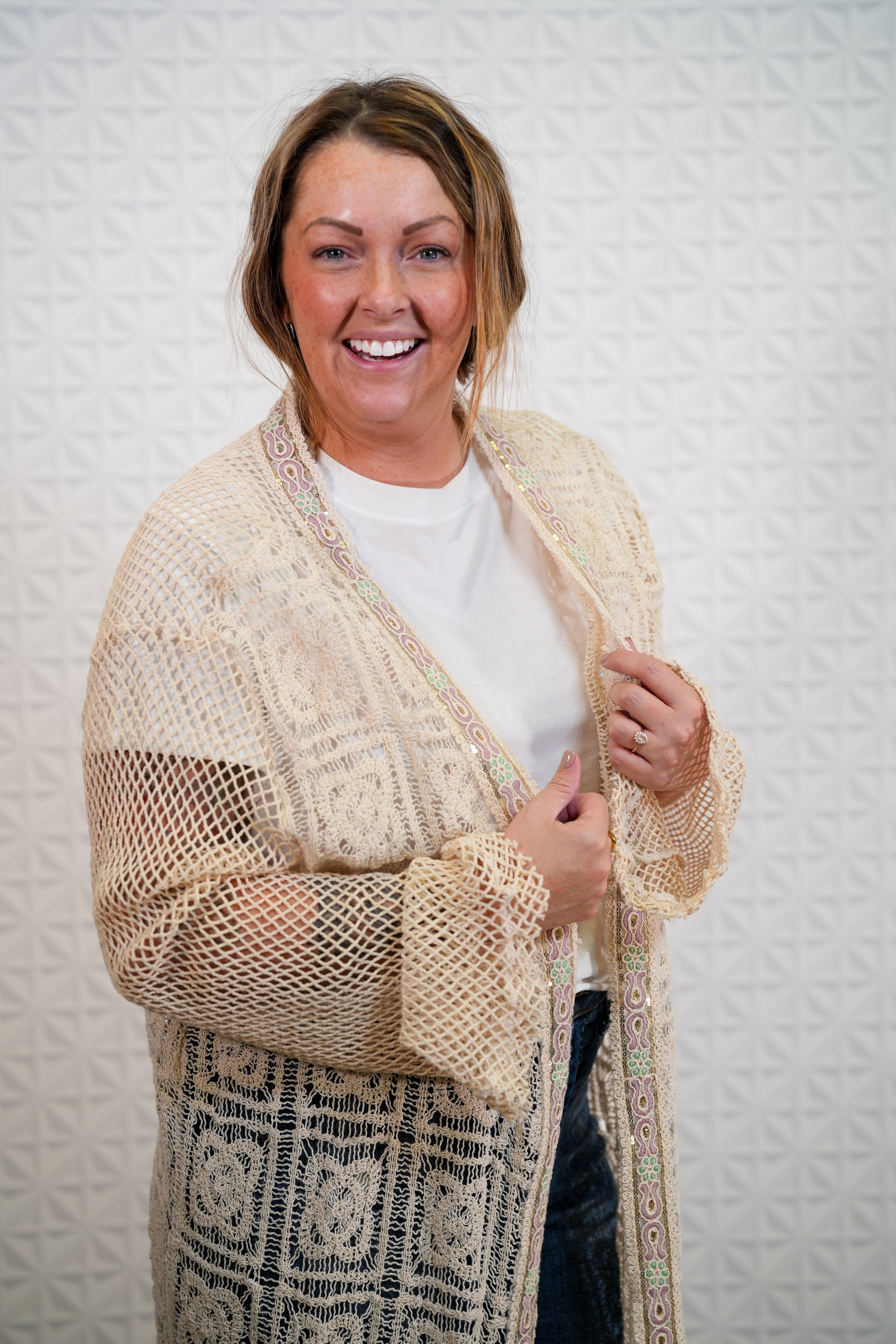 Long Crochet Cardigan Sweater - Buttercup Lynne Boutique
