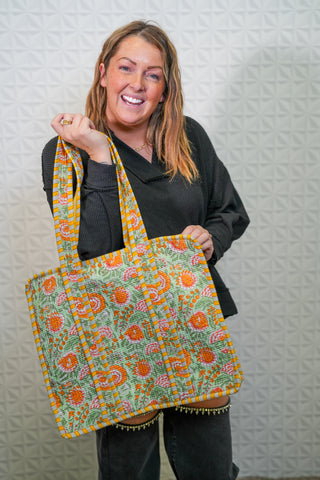 Farylina Quilted Tote Bag - Buttercup Lynne Boutique