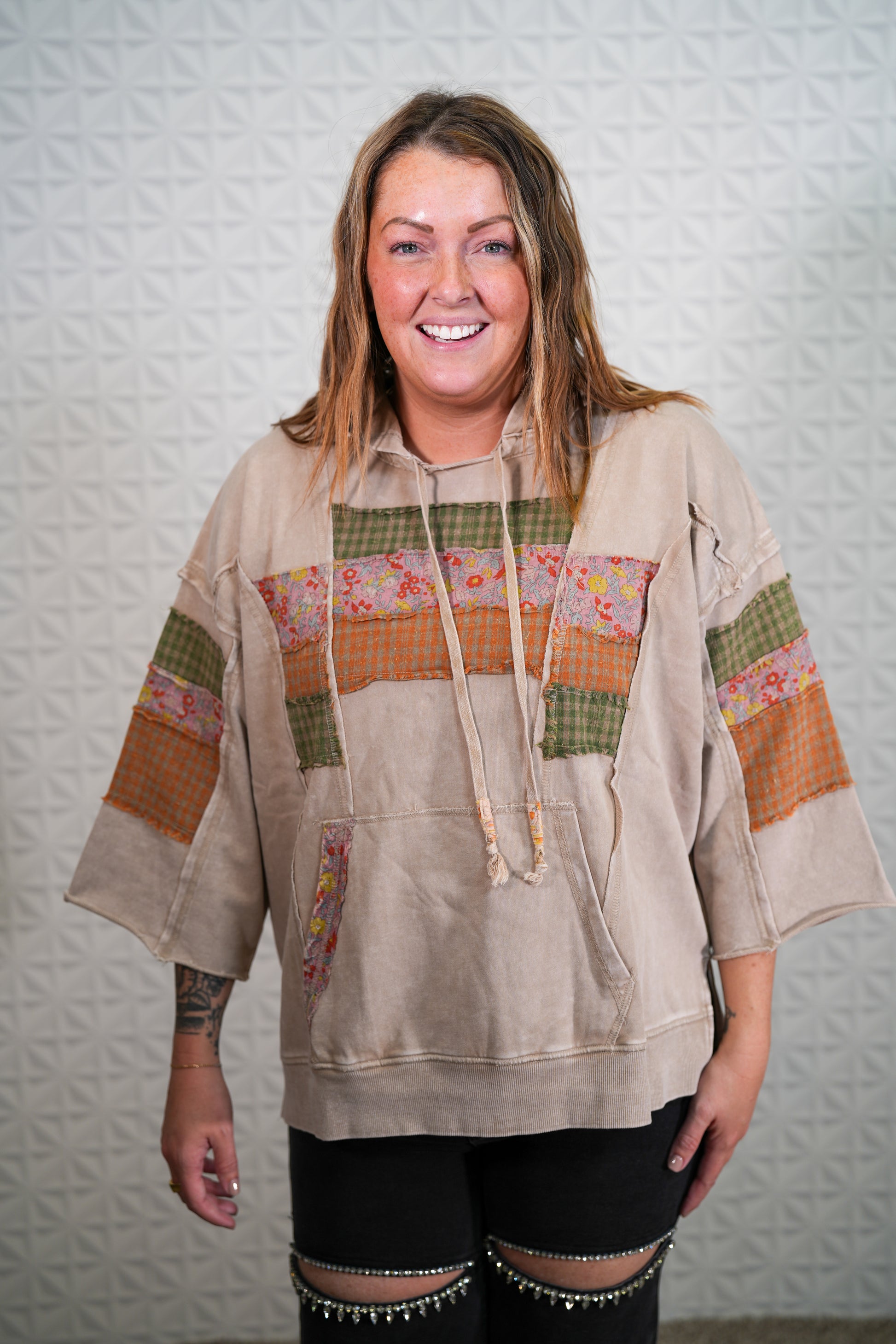 Believe It All Print Mix Hoodie - Buttercup Lynne Boutique