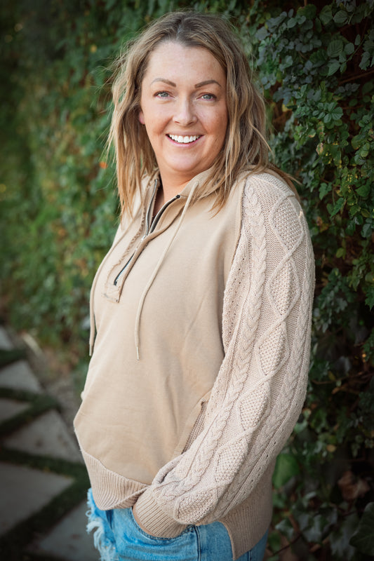 Sense Of Ease Oversize Color Block Pullover Jacket - Buttercup Lynne Boutique