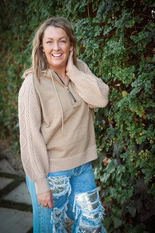 Sense Of Ease Oversize Color Block Pullover Jacket - Buttercup Lynne Boutique