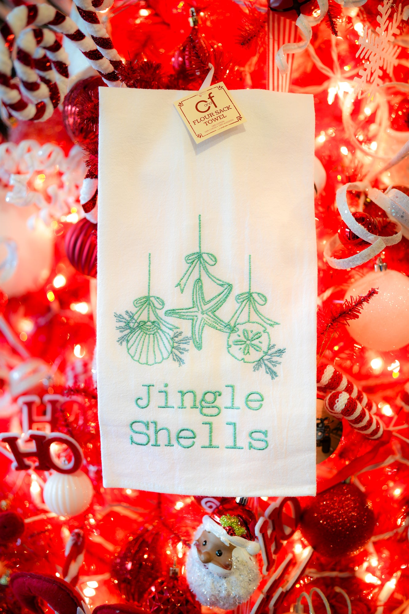 Jingle Shells Flour Sack Towel - Buttercup Lynne Boutique