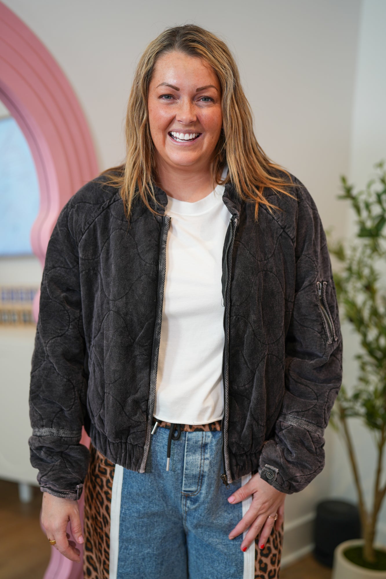 Counting On You Washed Quilted Jacket - Buttercup Lynne Boutique