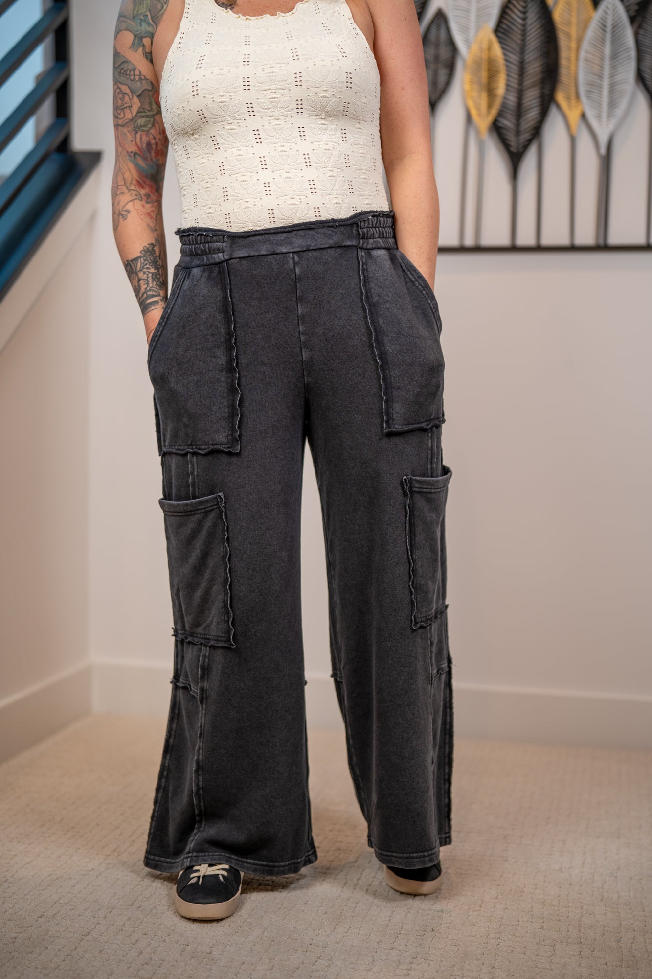 Coastal Breeze Mineral Wash Cargo Pants – Double Zero