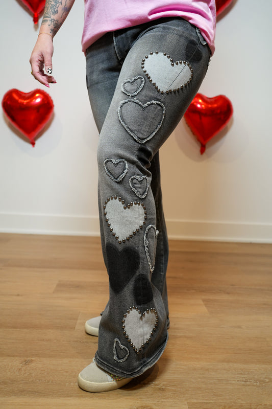 In It For Love Heart Denim - Buttercup Lynne Boutique