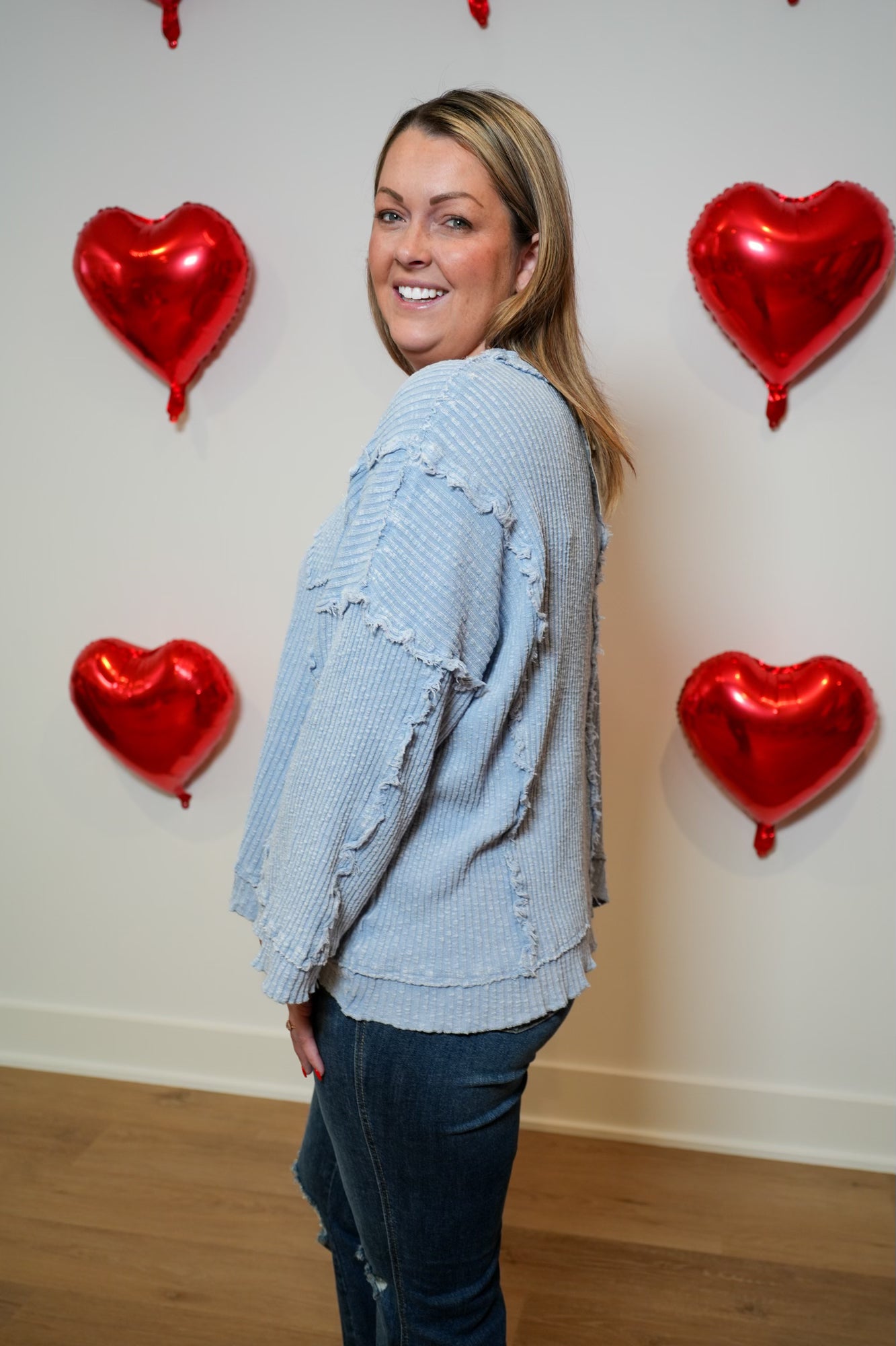 Can't Believe My Eyes Heart Patch Pullover - Buttercup Lynne Boutique
