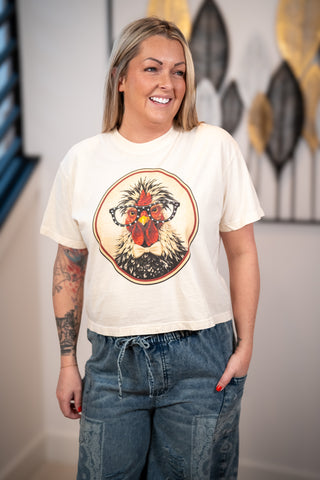 Sugar Stitch Rhinestone Chicken Graphic Tee