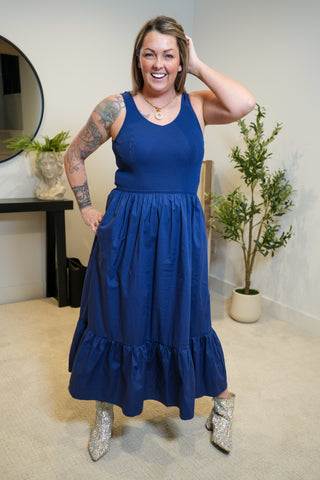 Everyday Glam Sleeveless Poplin Maxi Dress - Buttercup Lynne Boutique