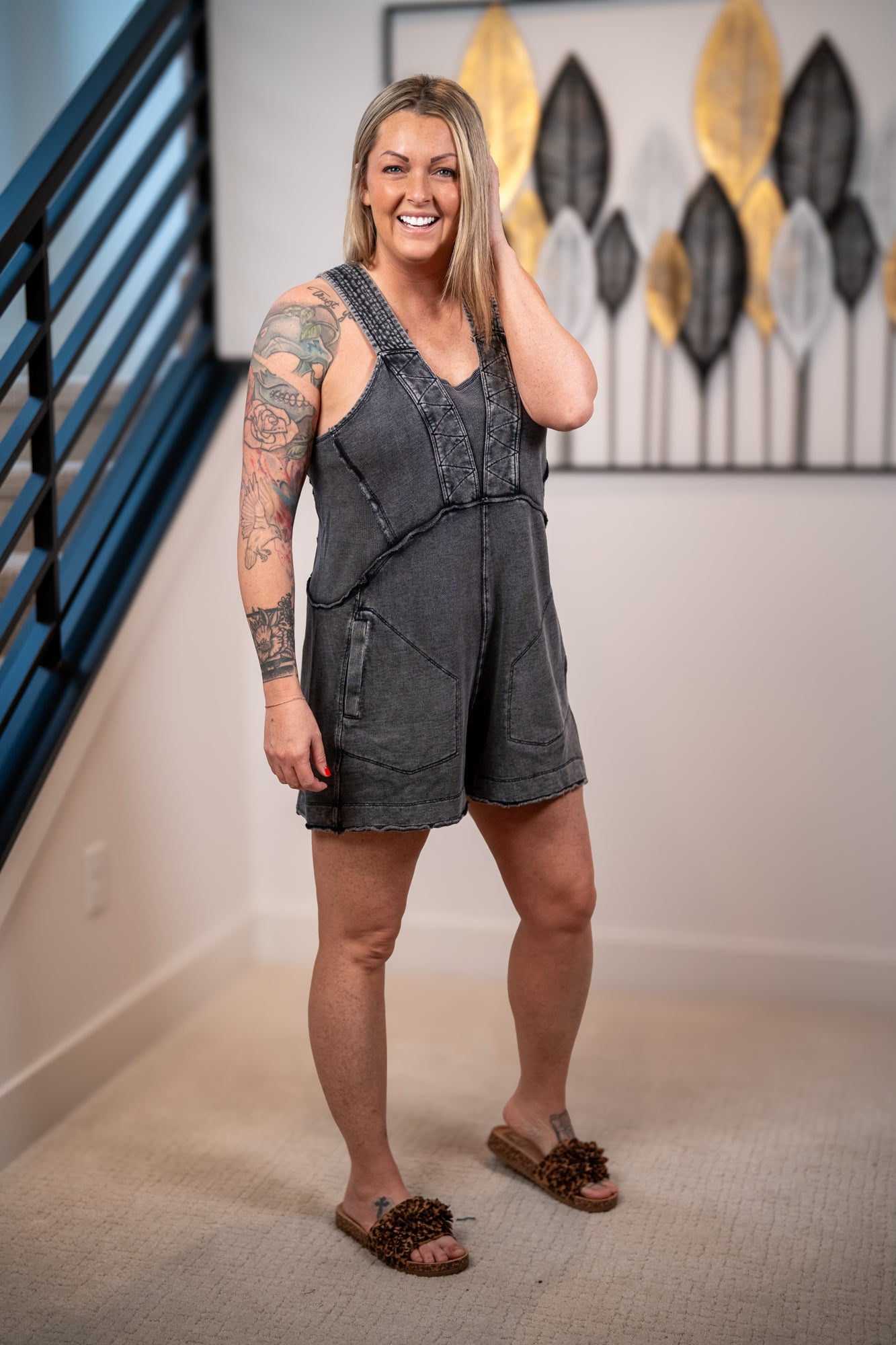 Easy Days Mineral Wash Romper Easel
