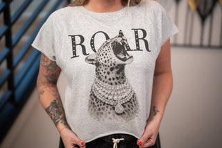 Sugar Stitch Cheetah Roar Rhinestone Graphic Tee