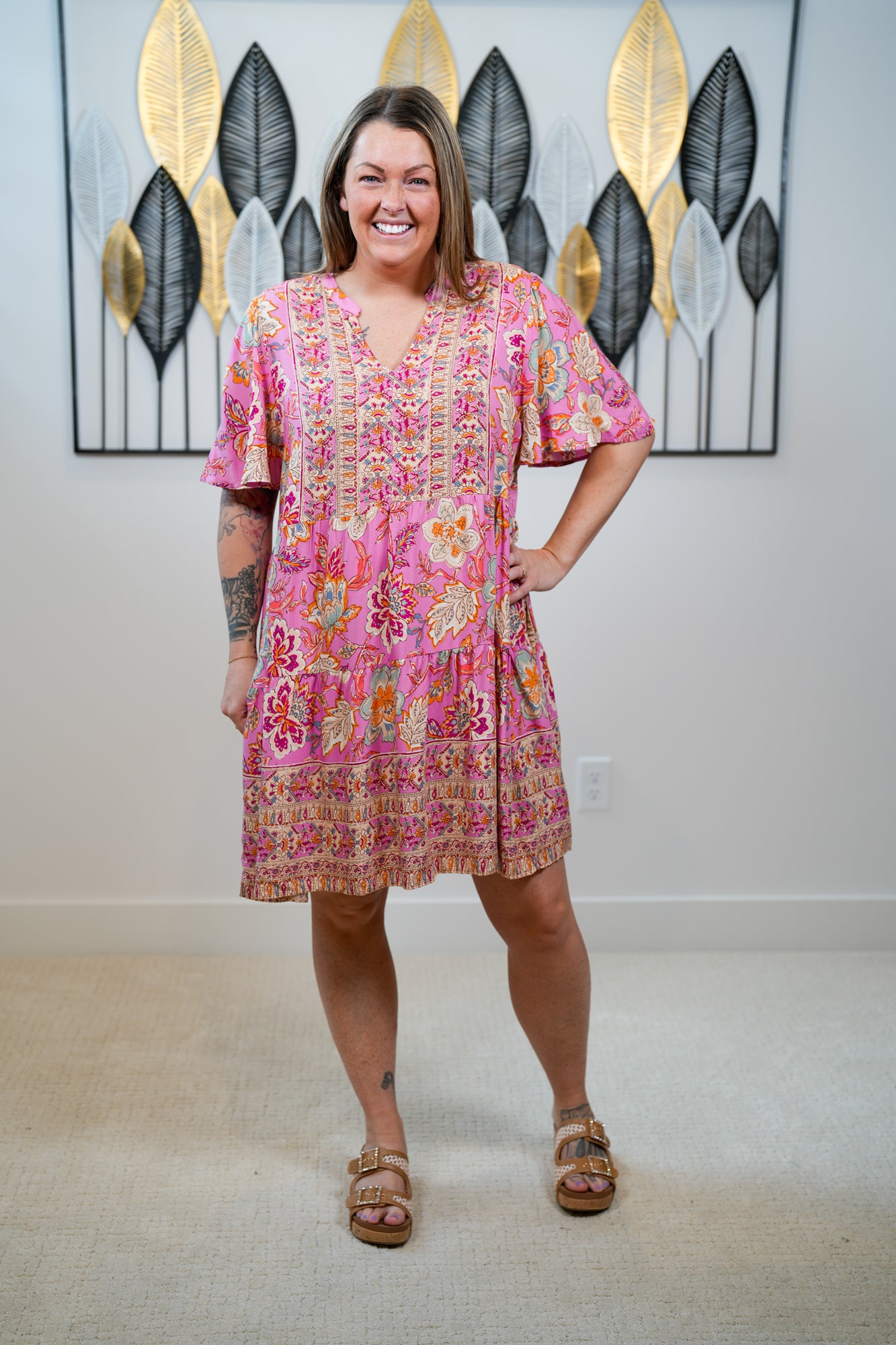 Beachy Flair Challis Woven Dress - Buttercup Lynne Boutique