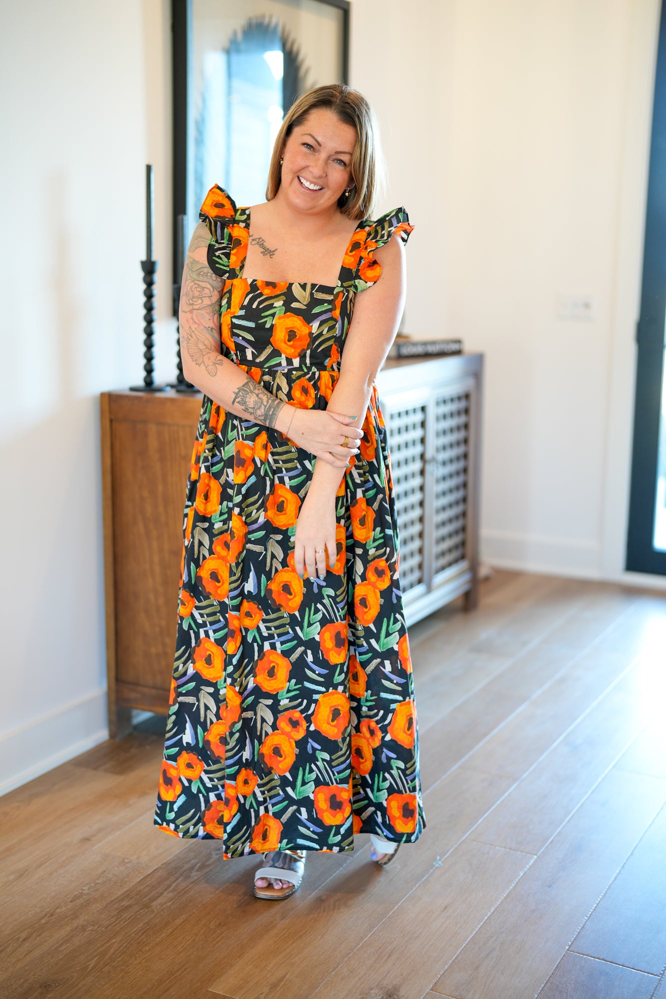 Floral Beauty Cotton Poplin Maxi Dress - Buttercup Lynne Boutique