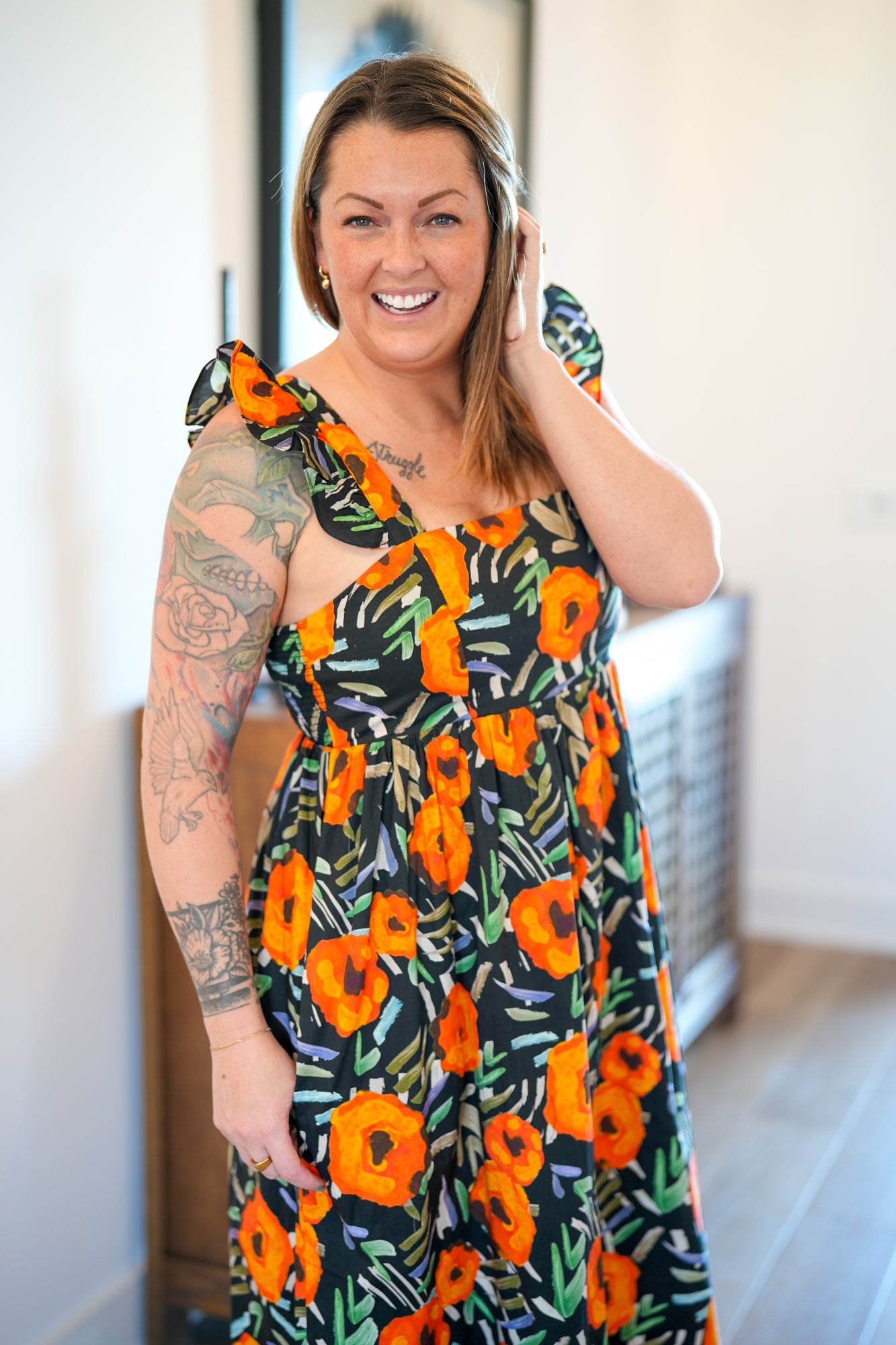 Floral Beauty Cotton Poplin Maxi Dress - Buttercup Lynne Boutique