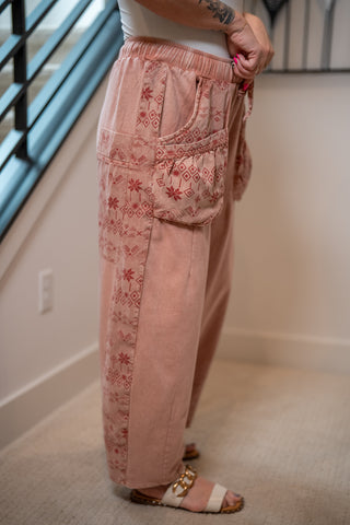 Ethnic Print Barrel Pants - Buttercup Lynne Boutique
