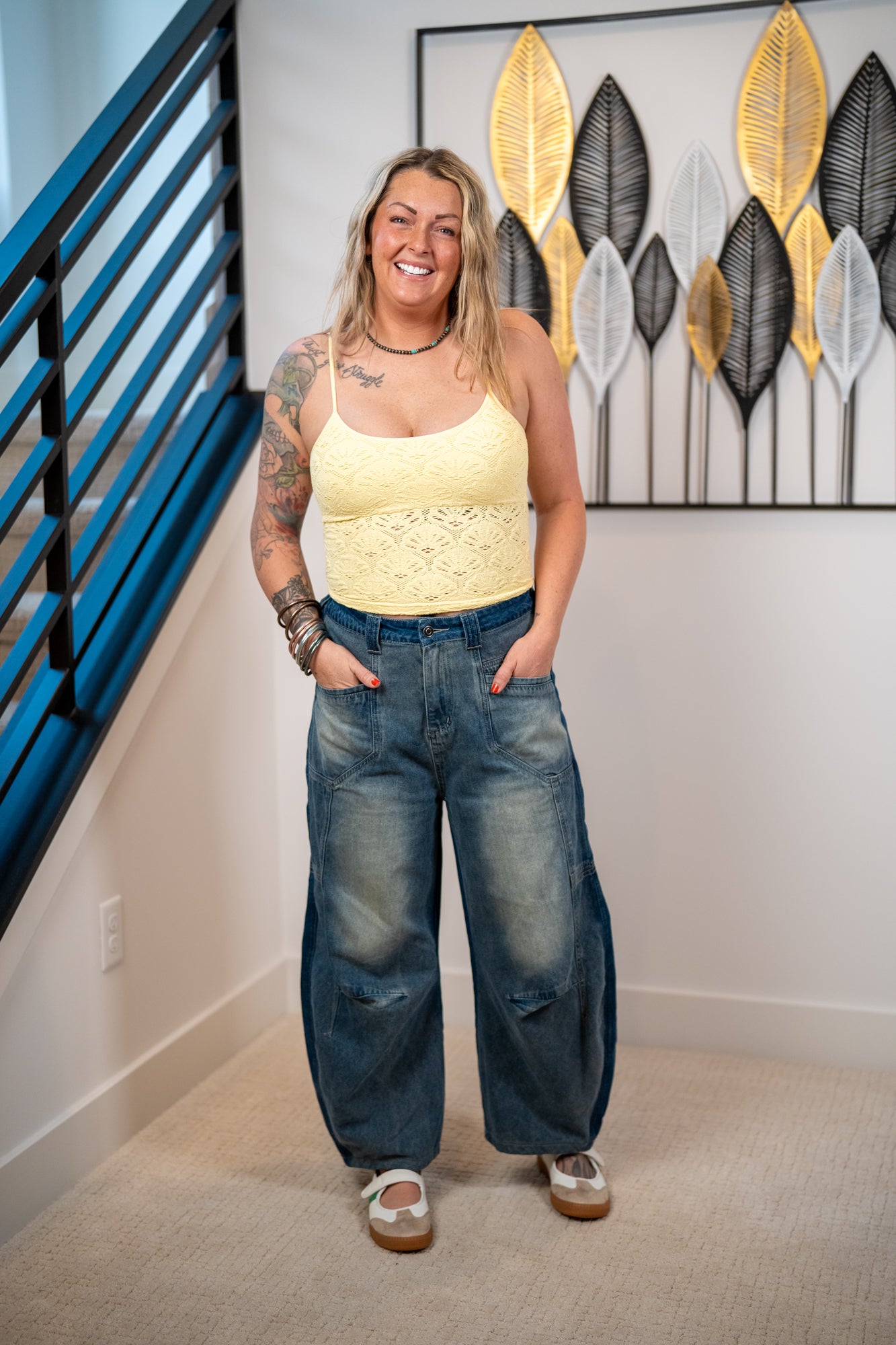 More Than You Two Tone Washed Jeans