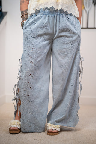 Oli & Hali Eyelet Tie-Side Pants