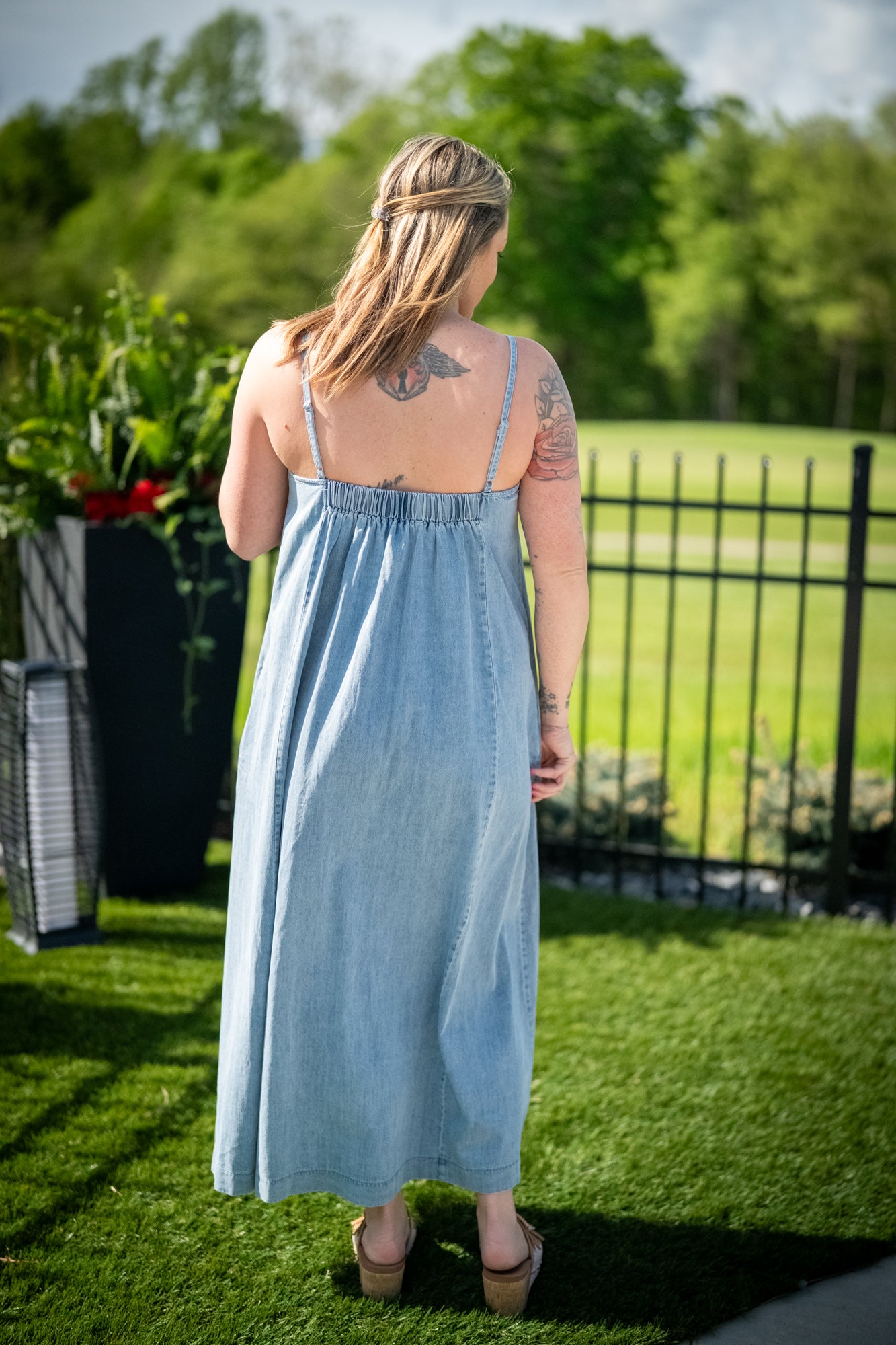 Denim A-Line Lightweight Maxi Dress Denim A-Line Lightweight Maxi Dress
