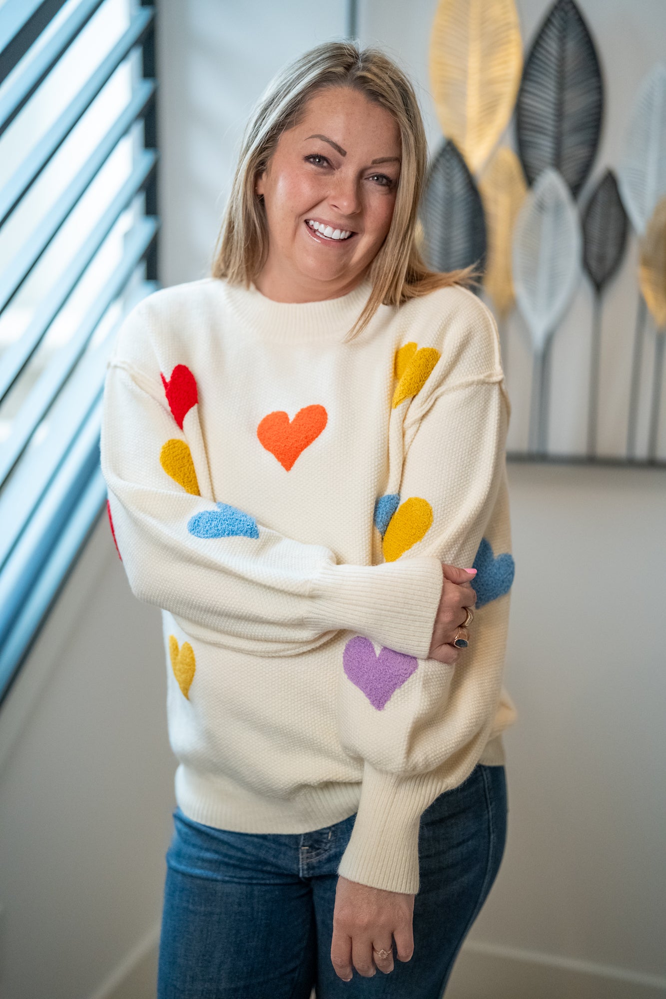 Candy Hearts Cozy Knit Sweater