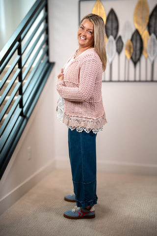 Lace & Layers Crochet Cardigan Easel