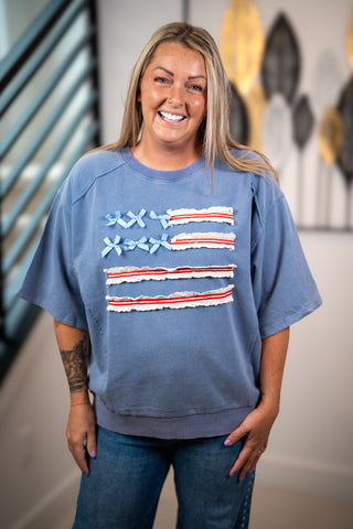 Easel Americana Ribbon Flag Pullover