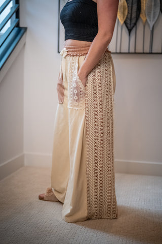 Lace Patchwork Maxi Pants - Buttercup Lynne Boutique