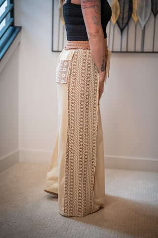 Lace Patchwork Maxi Pants - Buttercup Lynne Boutique