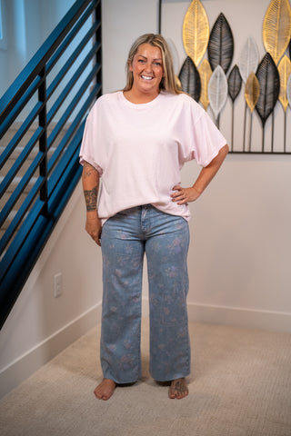 Bloom & Bandana Wide Leg Jeans by Easel