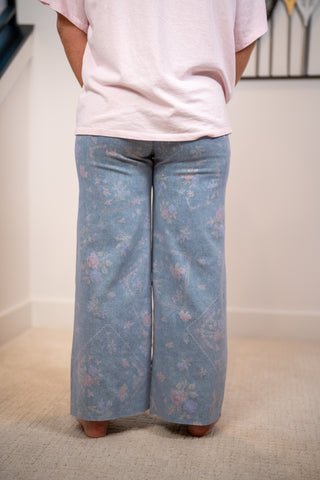 Bloom & Bandana Wide Leg Jeans by Easel