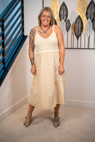Mixed Media Midi Cami Dress – Wishlist
