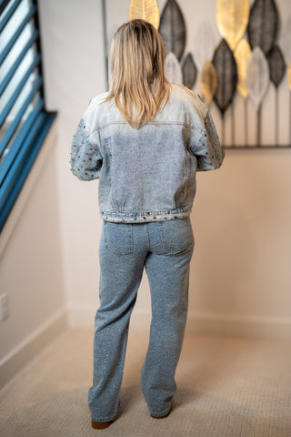 Rhinestone Rebel Denim Jacket BlueB