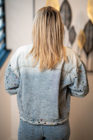 Rhinestone Rebel Denim Jacket BlueB