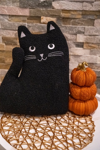 Midnight Mischief Cat Pillow - Buttercup Lynne Boutique