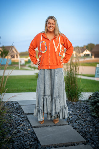 Mello Love Story Patchwork Zip-Up Hoodie
