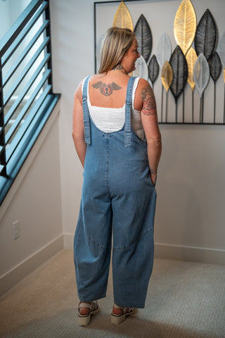 Easel Washed Denim Jumpsuit - Buttercup Lynne Boutique