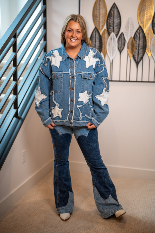 Oli & Hali - Washed Star Patch Denim Jacket