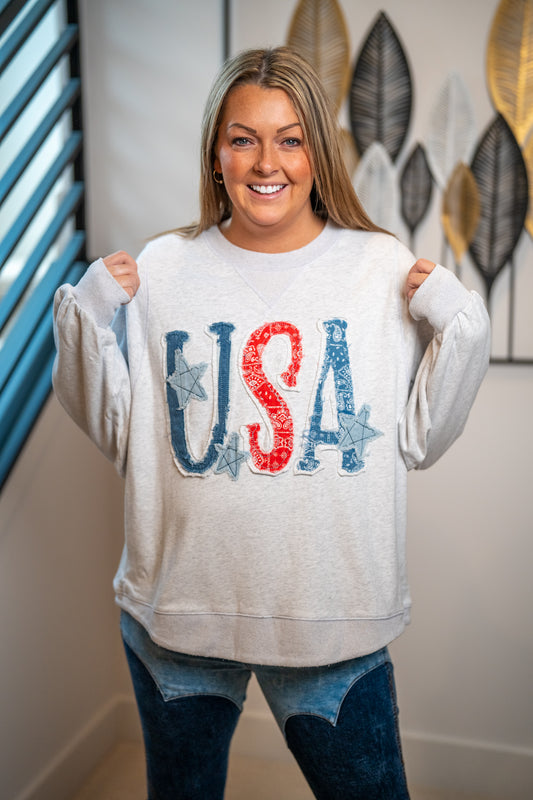 Easel USA Sweatshirt - Buttercup Lynne Boutique