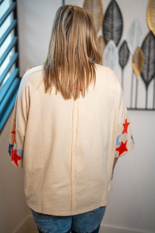 Easel Starlight Slouch Terry Pullover - Buttercup Lynne Boutique