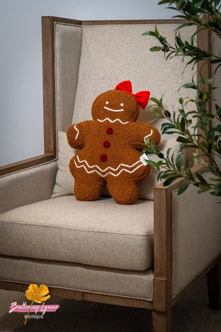 Ruby Sugar Gingerbread Sherpa Pillow - Buttercup Lynne Boutique