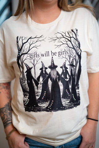 Girls Will Be Girls Rhinestone Tee - Buttercup Lynne Boutique