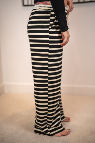Off Duty Striped Wide Leg Pants Hyfve