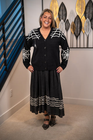 Halloween Spider Web Cardigan Mello