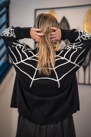Halloween Spider Web Cardigan Mello