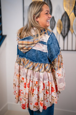 Free Spirit Ruffle Denim Jacket Oli & Hali