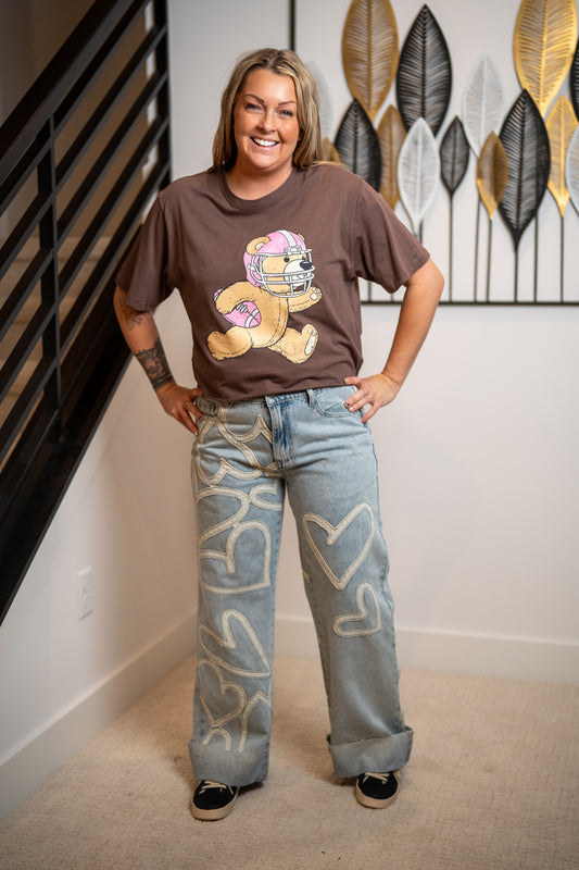 Oli & Hali Washed Heart Patch Denim Jeans