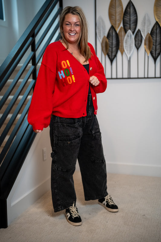 Mello Christmas Lettering Cardigan