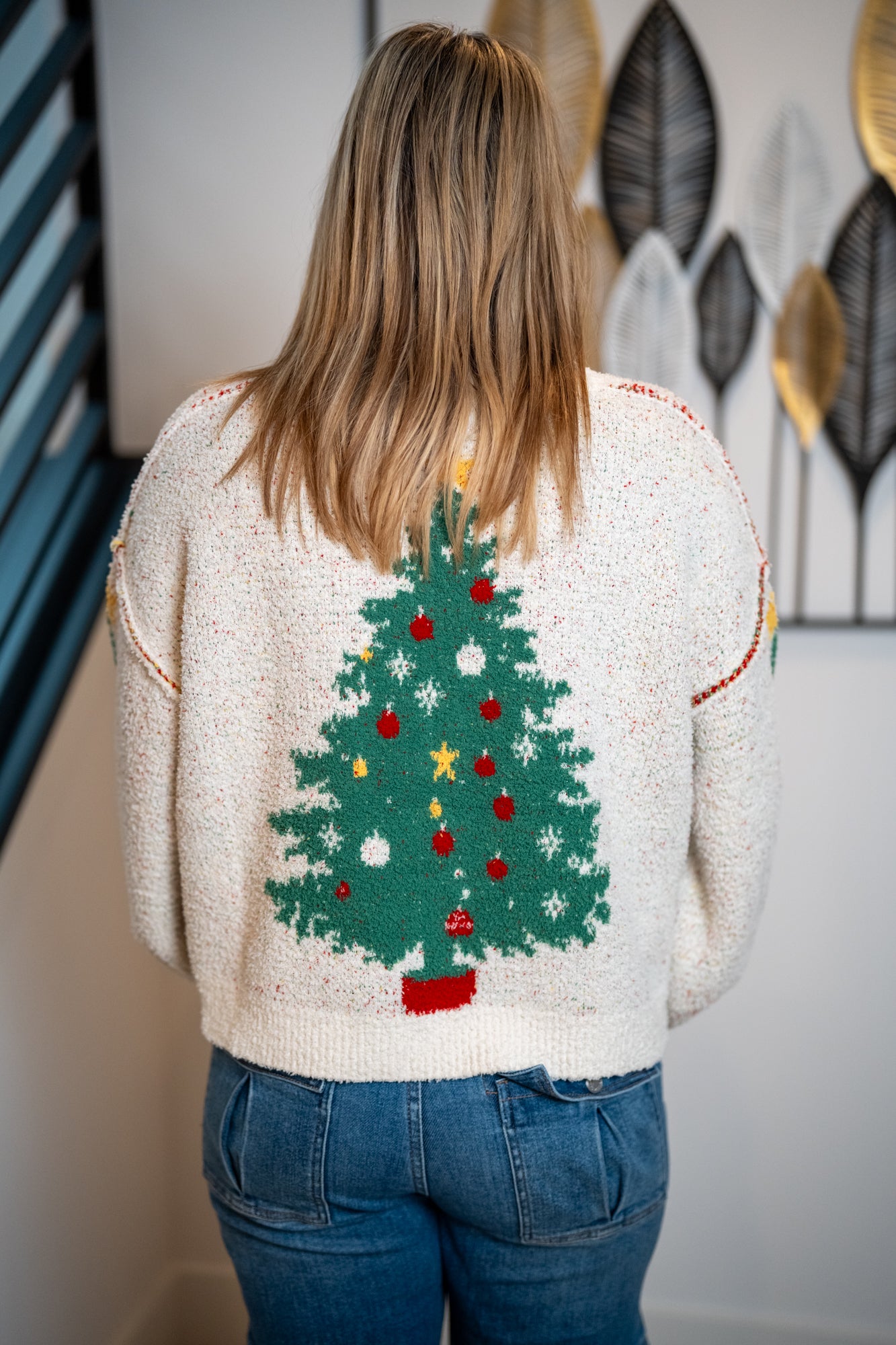 Mello Merry Christmas Tree Knit Cardigan