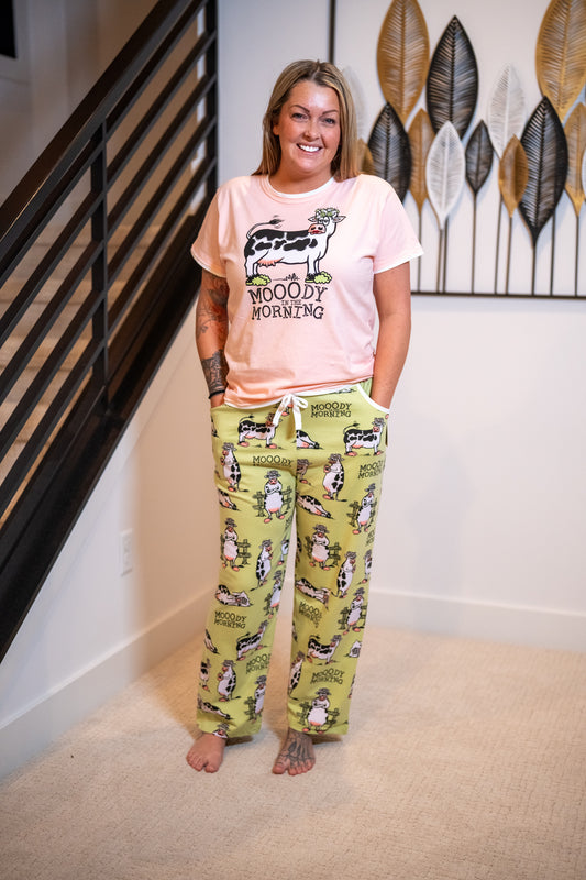 Lazy One Moody in Morning Green PJ Pant Set